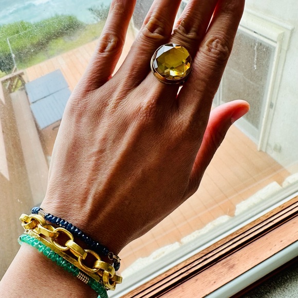 Bony Levy Emerald 14k gold genuine gemstone bracelet.  Sapphire also shown. - Picture 2 of 3